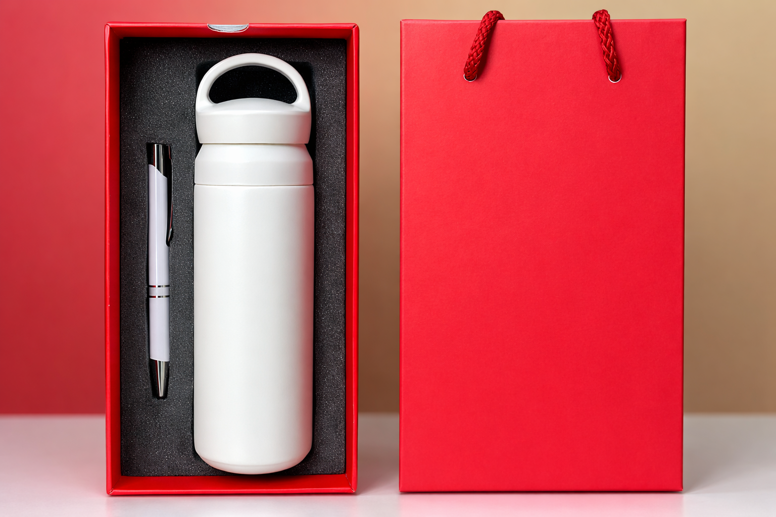 Bình giữ nhiệt in logo theo yêu cầu (màu đỏ, xanh dương, trắng, cam)