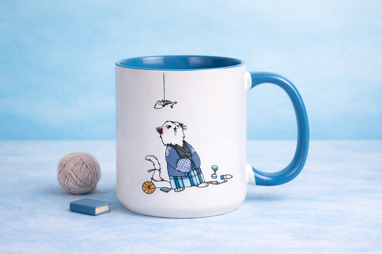 Ly sứ hai màu quai tròn cao cấp 500ml (Xanh dương – Vàng – Đỏ)